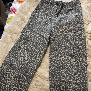 Barrel Leopard Print Jeans